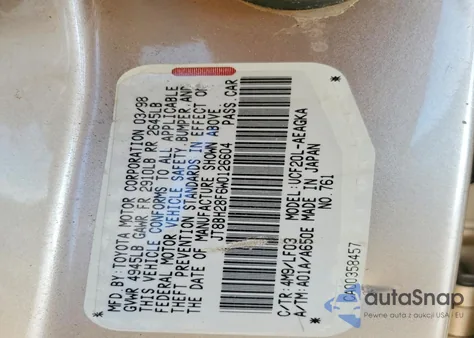 1998 Lexus Ls 400 z USA, uszkodzony, nr VIN JT8BH28F6W0126604